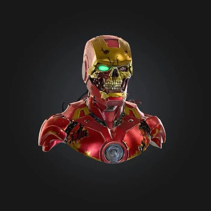 3D model for #Christmas2025#, #Christmas2025#iron man Zombie bust with realistic details