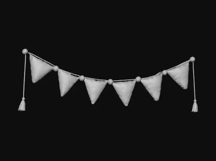 3D model for Festive Fabric Bunting