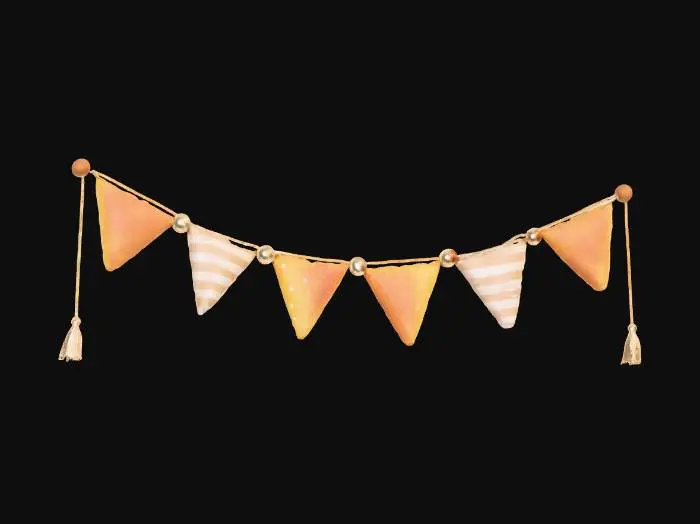 3D model for Festive Fabric Bunting