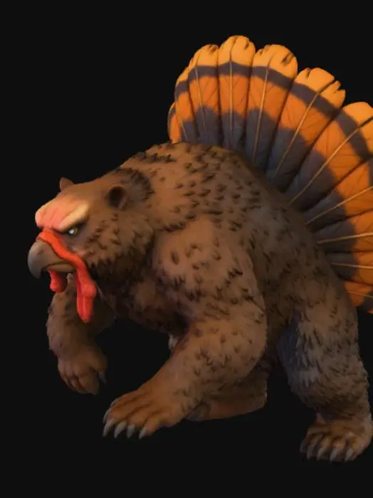 3D model for #Thanksgiving#, Turkeybear (owlbear)