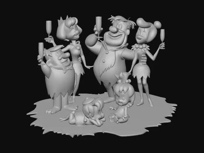 3D model for Flintstones Family Toast