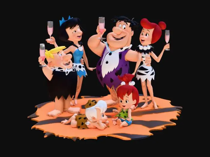 3D model for Flintstones Family Toast