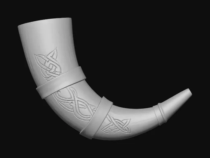3D model for a viking drinking horn that is useable and watertight