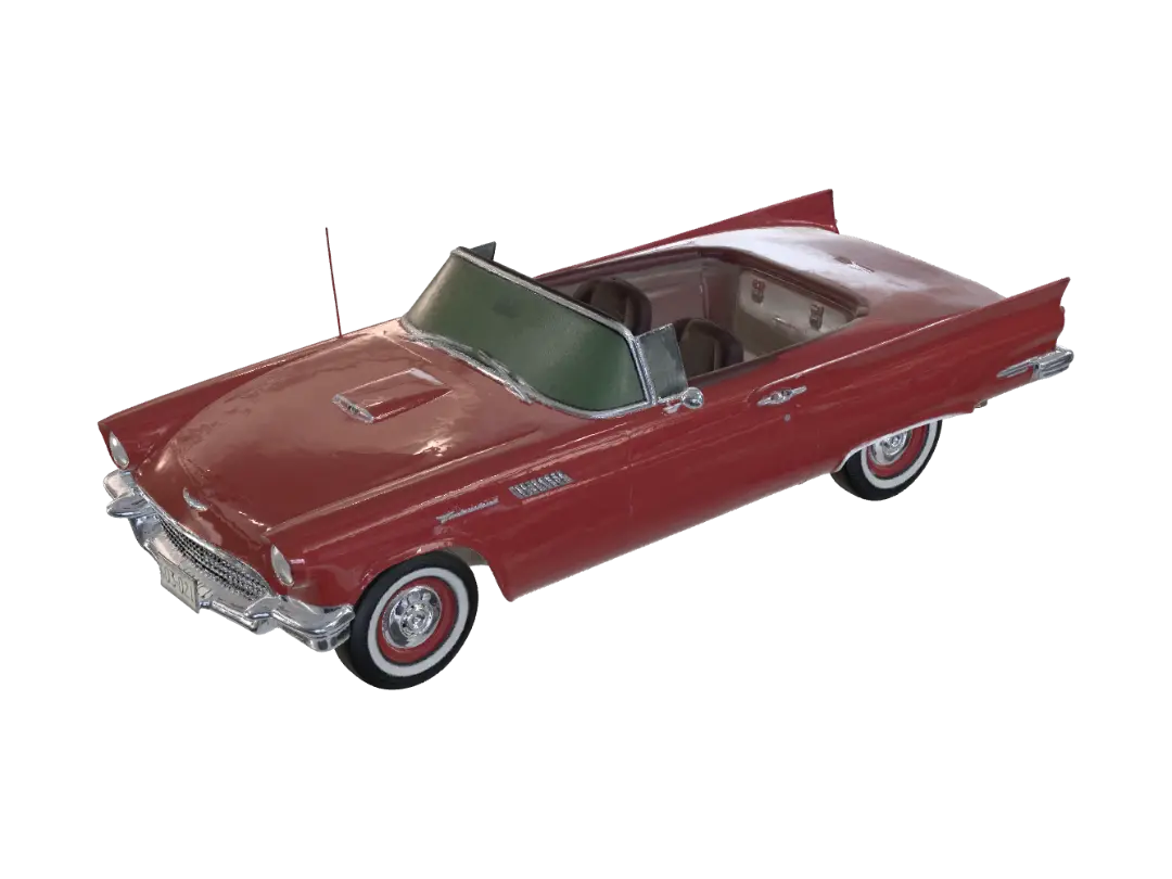 Thunderbird in candy apple red - Penny 3D model, vytvořený pomocí AI