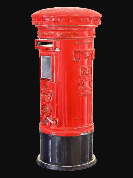 3D model for British Post Office Pillar Post Box,
