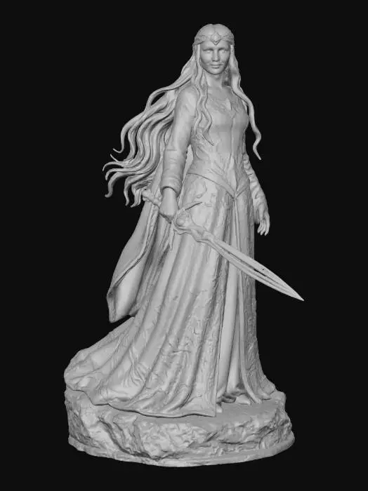 3D model for Galadriel Elf wielding an elven blade