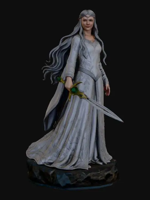 3D model for Galadriel Elf wielding an elven blade
