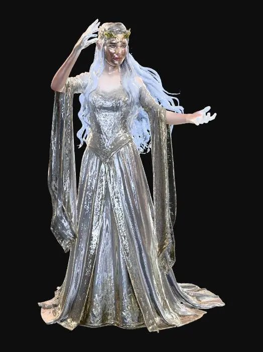 3D model for Galadriel Elf Sorceress sparks from hands connect