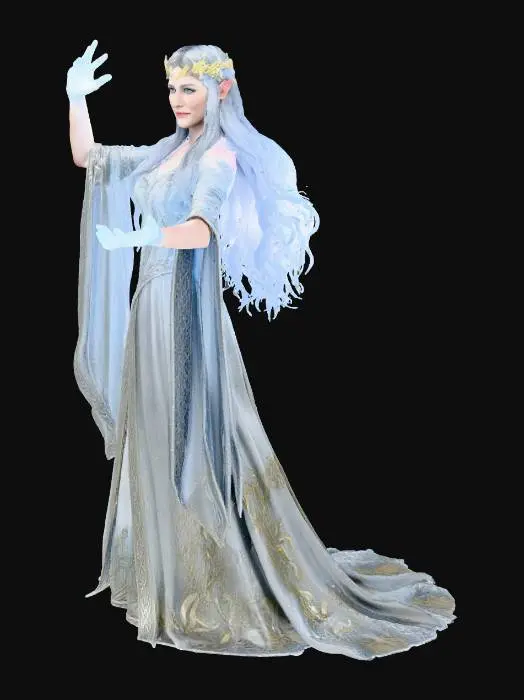 3D model for Galadriel Elf Sorceress sparks from hands connect