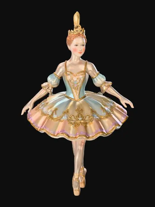 3D model for ballerina from the nutcracker as an ornament with an eye for hanging on a christmas tree