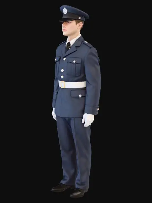 3D model for Royal Air Force Airman in Number one uniform, Stood at attention