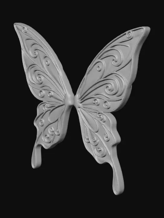 3D model for Fairy wings 1mm thick upper and lower joined