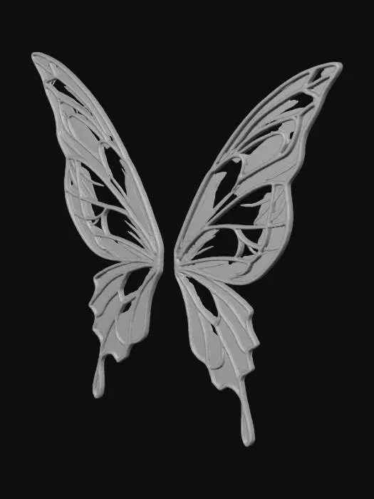 3D model for Fairy wings 1mm thick upper and lower joined