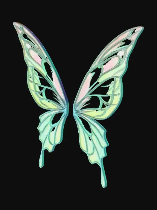 3D model for Fairy wings 1mm thick upper and lower joined