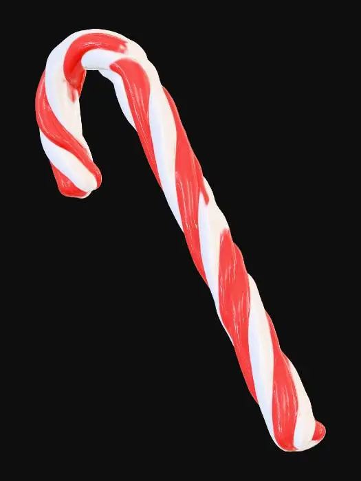 3D model for Candy Cane in red and white