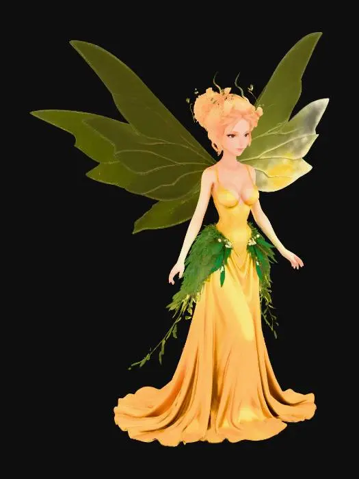 3D model for fairy in gold