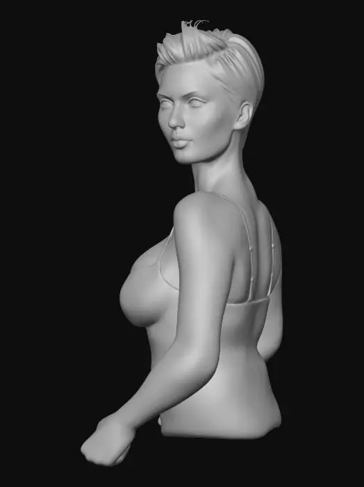 3D model for Blonde Pixie Portrait