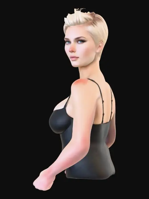 3D model for Blonde Pixie Portrait