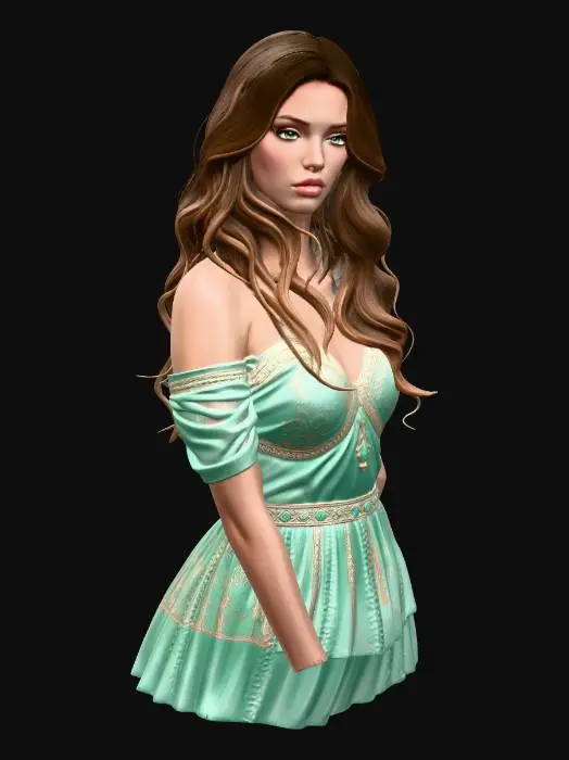 3D model for Teal Reverie bust