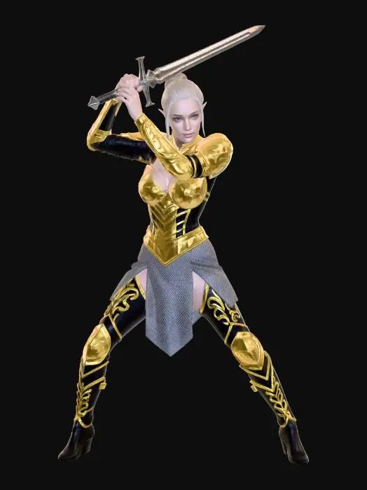 3D model for Goldblade Elven Warrior