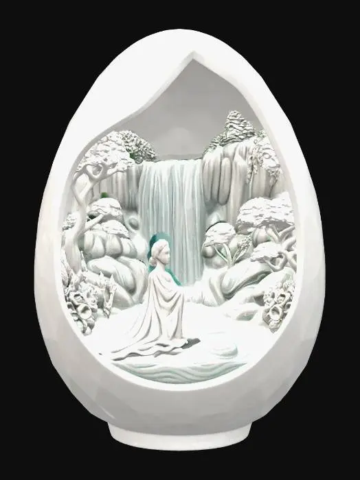 3D model for Ethereal Cascade in an Egg, #EasterEgg2026#