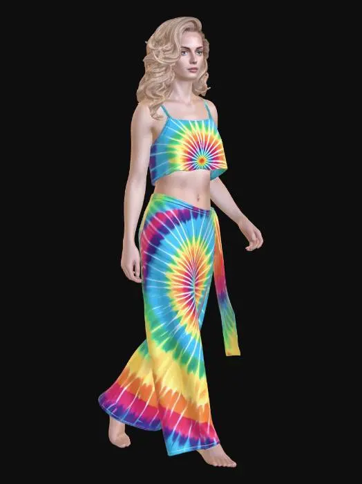 3D model for Rainbow Spiral Tie-Dye Ensemble