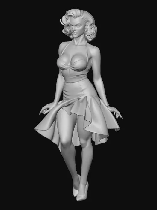 3D model for Scarlet Satin Pin-Up