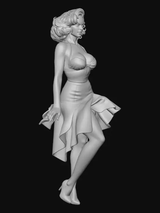 3D model for Scarlet Satin Pin-Up