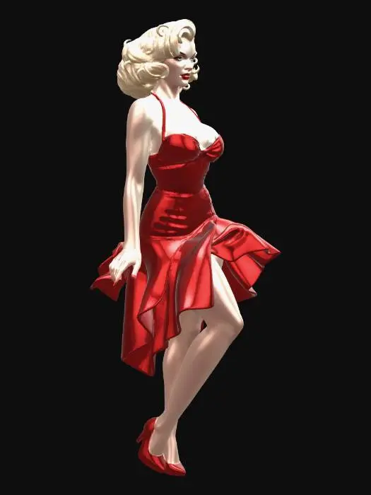 3D model for Scarlet Satin Pin-Up