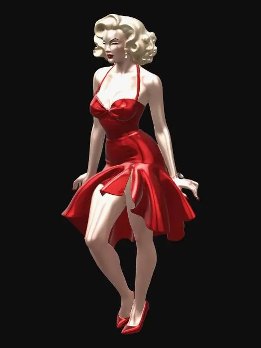 3D model for Scarlet Satin Pin-Up