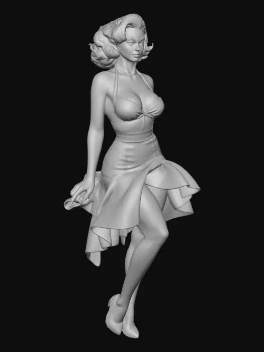 3D model for Scarlet Satin Pin-Up