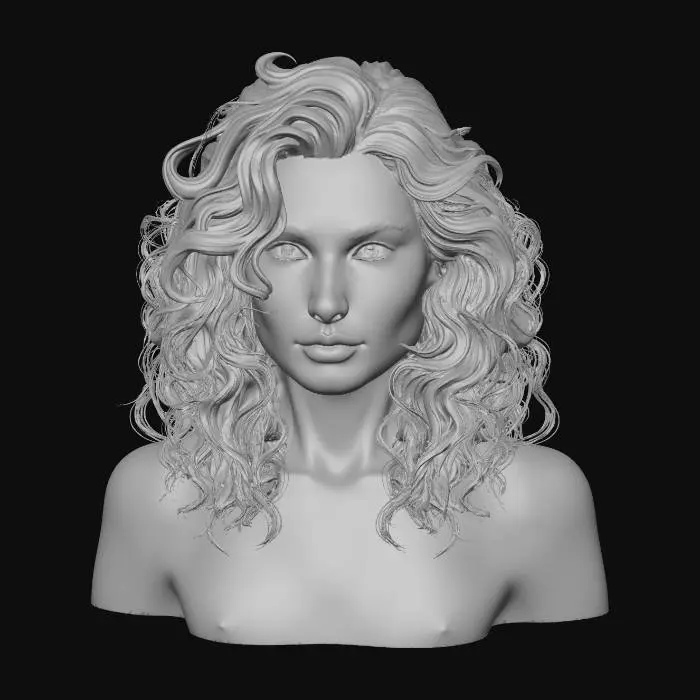 3D model for Cascading Golden Curls