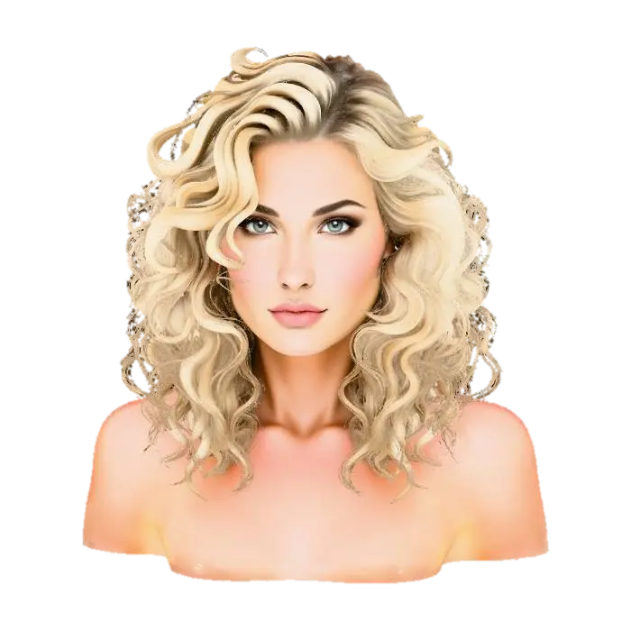 Cascading Golden Curls - Penny 3D model, vytvořený pomocí AI