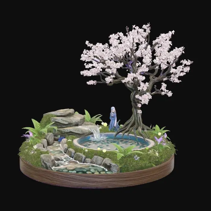 3D model for Sakura Pond Sanctuary