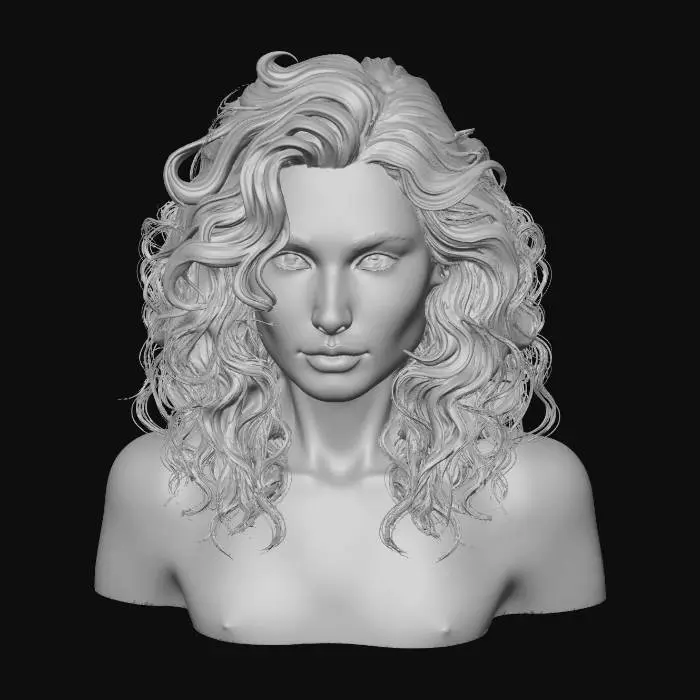 3D model for Cascading Golden Curls