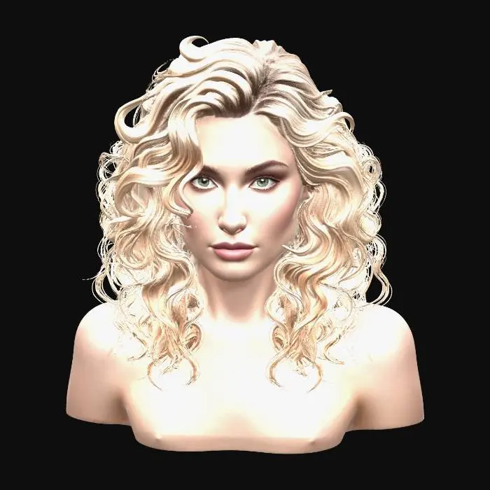 3D model for Cascading Golden Curls