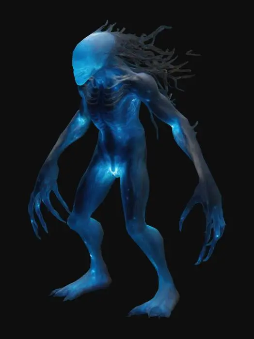 3D model for riatura que alguna vez fue humana, ahora fusionada con un tronco hueco cubierto de hongos bioluminiscentes. Sus extremidades son largas y delgadas, con dedos afilados como ramas secas. En su interior, se pueden escuchar susurros de las almas atrapadas. Ataca lanzando nubes de esporas venenosas y enredaderas que brotan del suelo