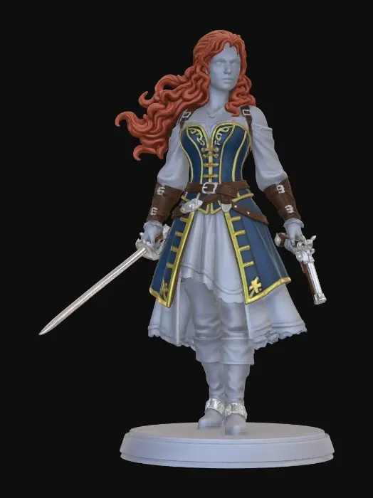 3D model for Minifigure - Azure Corsair Warrior