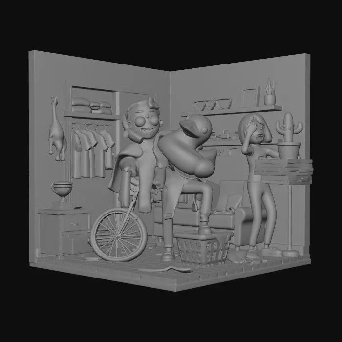 3D model for aWkWard series - Quacking Chaos at Home