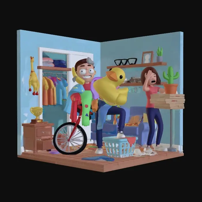 3D model for aWkWard series - Quacking Chaos at Home