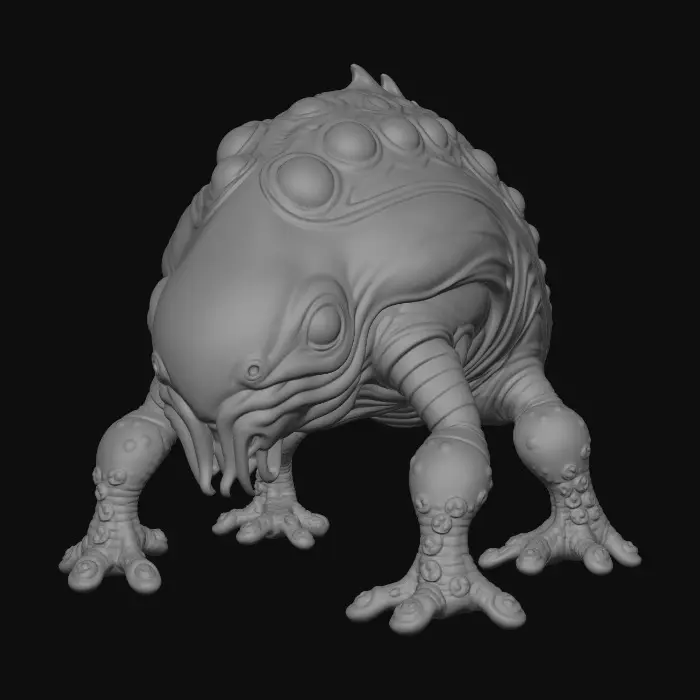 3D model for Old allien creature full of collors painting.