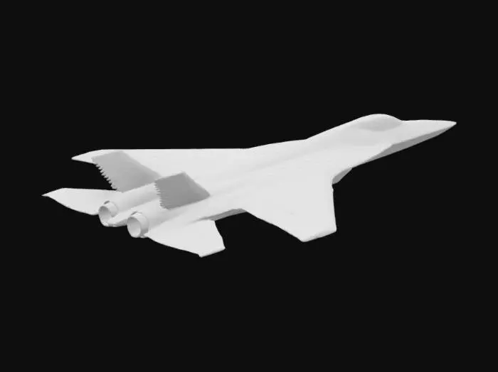 3D model for A 6th gen stealth bomber made of platinum for the power up 4.,0 