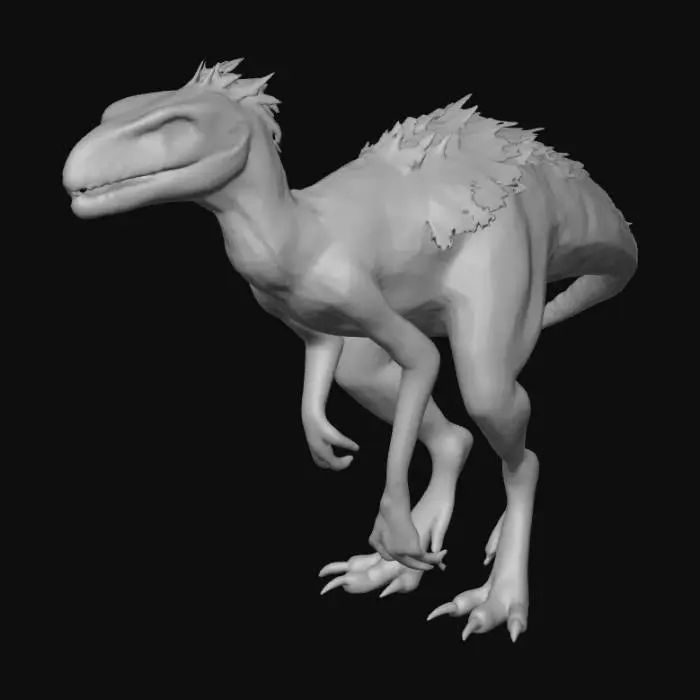 3D model for Velociraptor with feathers