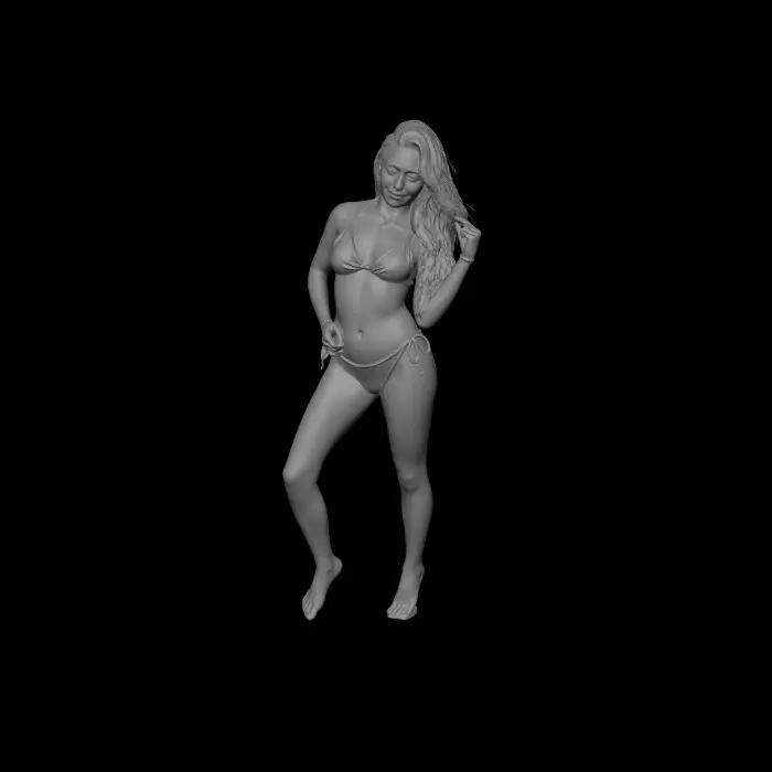 3D model for Sunlit Pink Bikini on a White Sand Beach