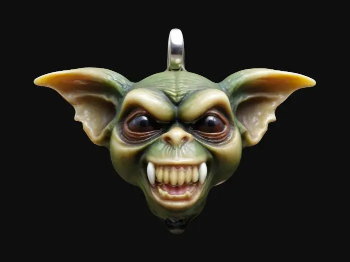 3D model for pendentif en forme de tete gremlins