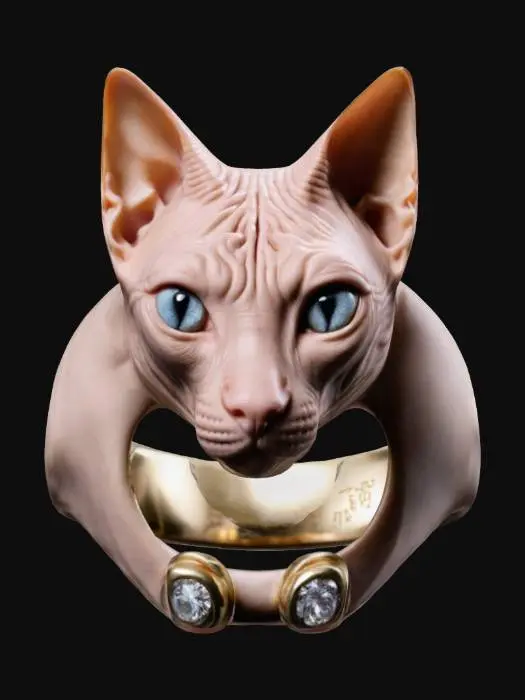 3D model for ring ,bague sphynx cat

