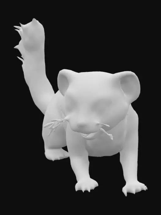 3D model for ferret, with sharp claws