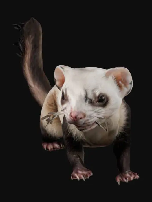 3D model for ferret, with sharp claws