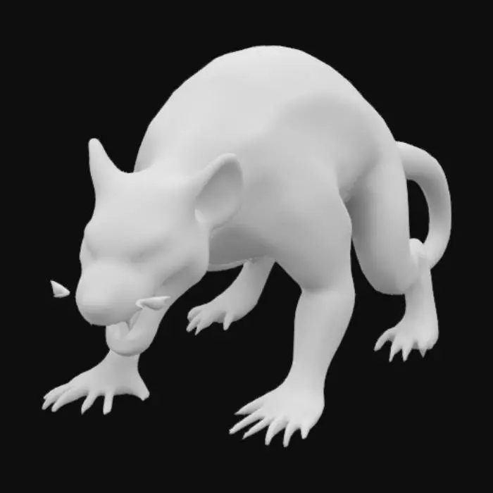 3D model for Long, thin, monstrous ferret