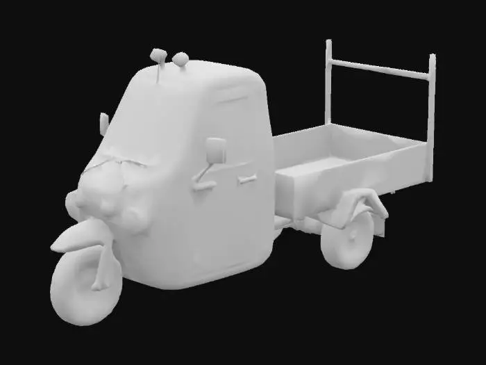 3D model for красний мотоблок с прицепом (не трактор)